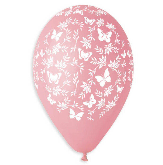 13'' Μπαλόνια Πεταλούδες & Φύλλα baby pink