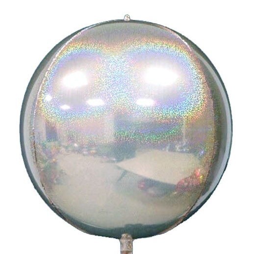 22'' Ασημί Holographic Orbz Μπαλόνι