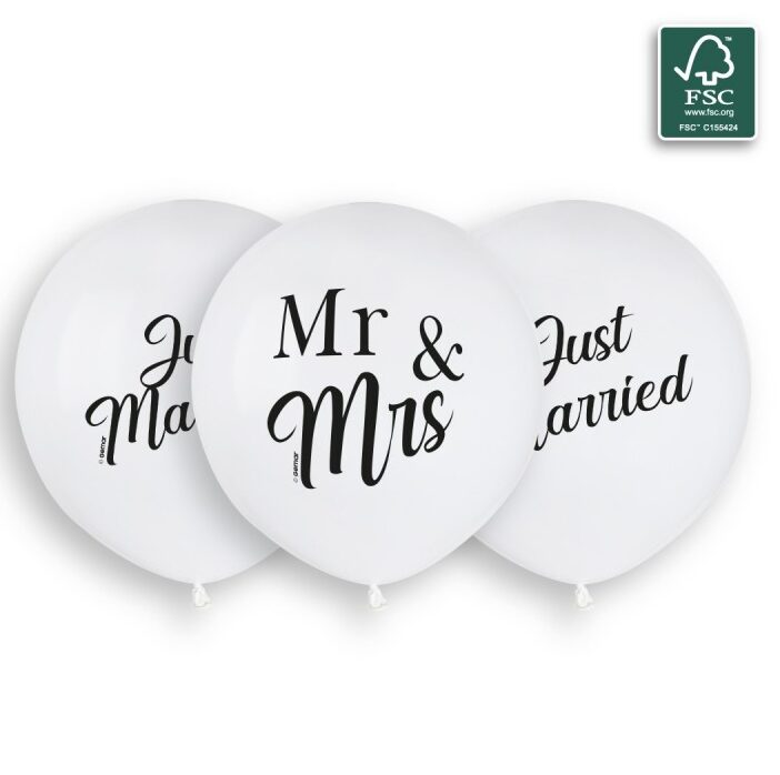 13" Μπαλόνια Just Married - Mr & Mrs