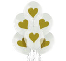 Σετ διάφανα μπαλόνια με χρυσή Καρδιά