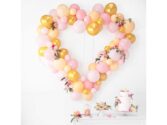 Σετ κατασκευής μπαλονιών - Καρδιά ροζ & χρυσό