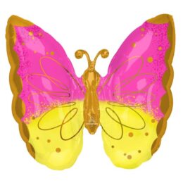18" Μπαλόνι Πεταλούδα ροζ-κίτρινο