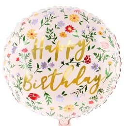 18" Μπαλόνι Happy Birthday φλοράλ