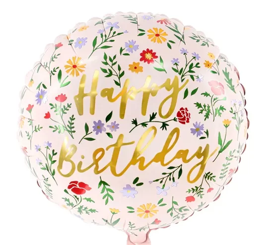 18" Μπαλόνι Happy Birthday φλοράλ
