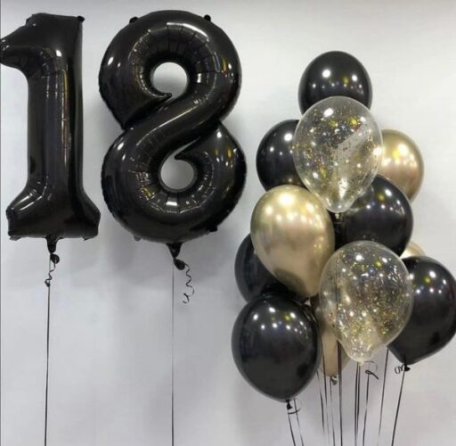 Μπαλόνια Αριθμοί Μαύρο 66 cm - 26"