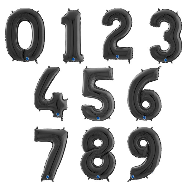 Μπαλόνια Αριθμοί Μαύρο 66 cm