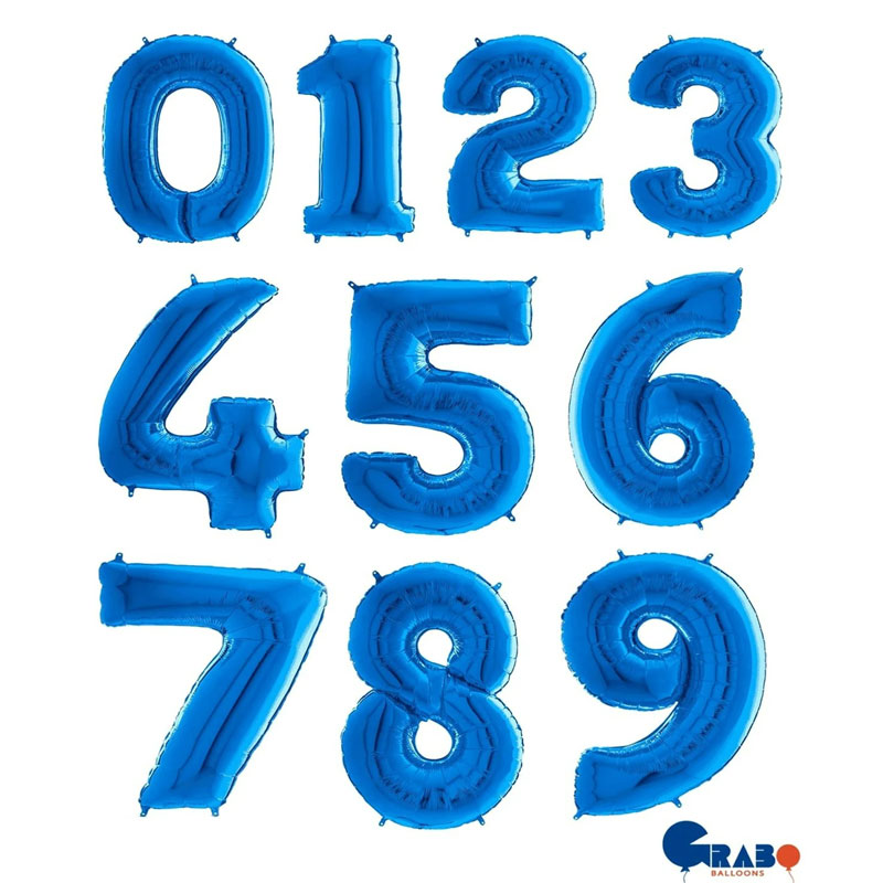 Μπαλόνια Αριθμοί Μπλε 100 cm - 40"
