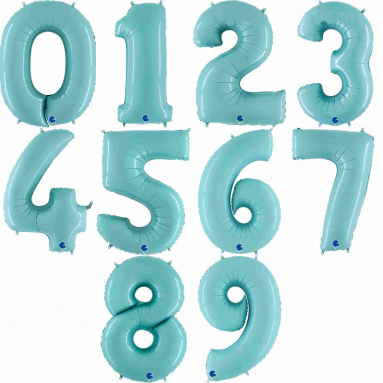 Μπαλόνια Αριθμοί παστέλ Γαλάζιο 66 cm - 26"