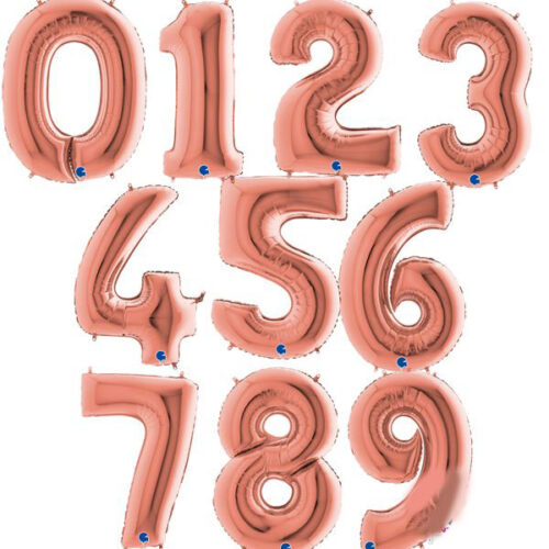 Μπαλόνια Αριθμοί Ροζ Χρυσό 100 cm Grabo