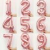 Μπαλόνια Αριθμοί Ροζ Χρυσό Mini Shape