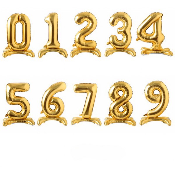 Μπαλόνια Αριθμοί Χρυσό με βάση 74 cm - 30"