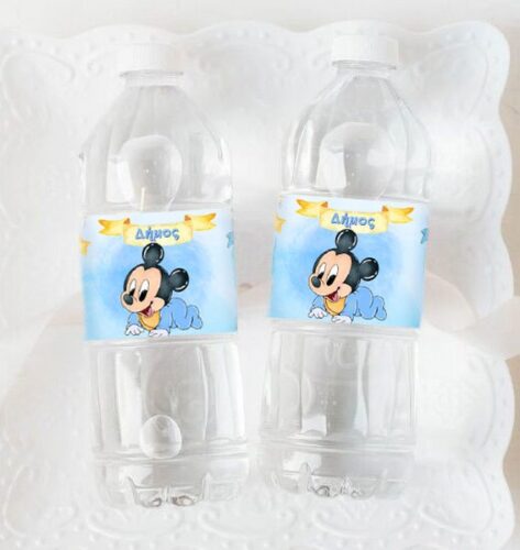 Ετικέτες για μπουκάλια νερού Baby Mickey