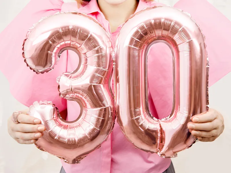 Ροζ χρυσό μπαλόνια αριθμοί μικροί