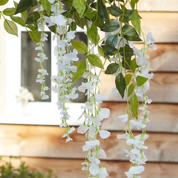 Διακοσμητικά τεχνητά άνθη - Λευκή Βιστέρια