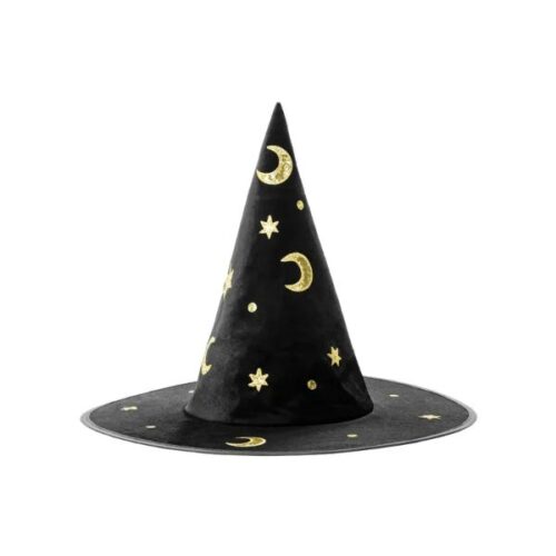 Μαύρο Καπέλο Μάγισσας με αστέρια