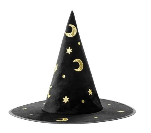 Μαύρο Καπέλο Μάγισσας με αστέρια