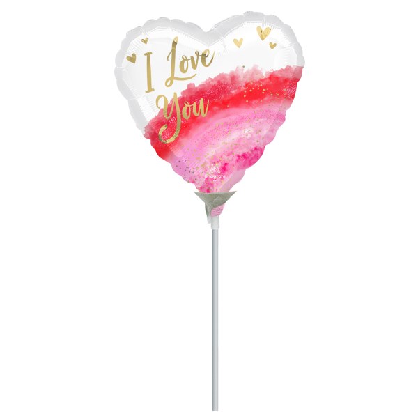 9'' Mini Shape Μπαλόνι Καρδιά Watercolor Love