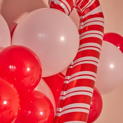 Μπαλόνι κόκκινο άσπρο Candy Cane