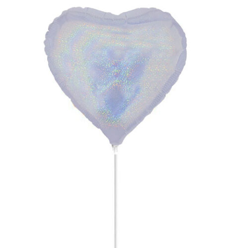 Mini Shape Μπαλόνι Λευκή Καρδιά Holographic