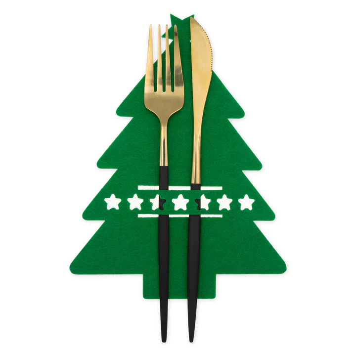 Θήκη για μαχαιροπίρουνα Χριστουγεννιάτικο Δέντρο (6 τεμ)