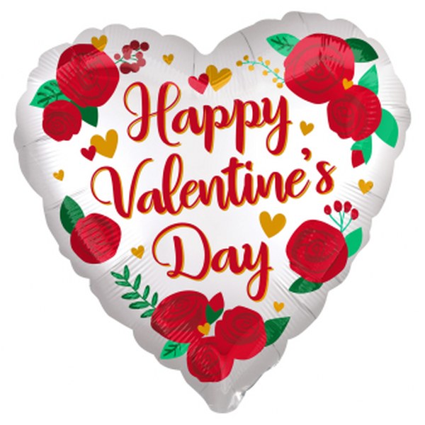 28'' Μπαλόνι σατέν Καρδιά Happy Valentines Day