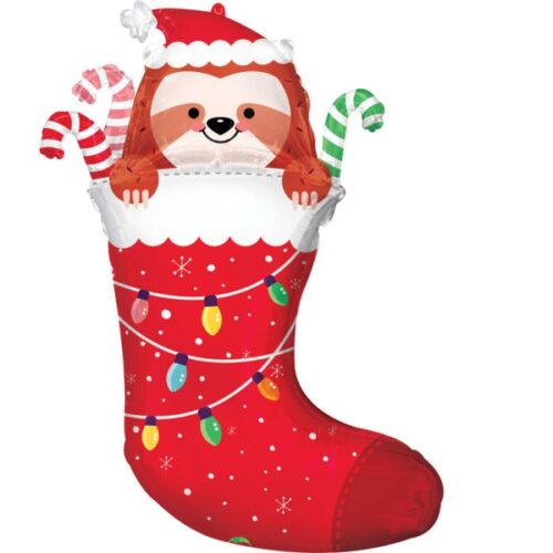 30" Μπαλόνι Χριστουγεννιάτικα Κάλτσα με βραδύποδα