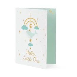 Ευχετήρια Κάρτα με Διακοσμητικό "Hello Little One" μπλε
