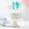 Γαλάζιος αριθμός τούρτας μπαλόνι