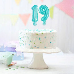 Γαλάζιος αριθμός τούρτας μπαλόνι