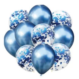 Σετ μπλε μπαλόνια με κομφετί (10 τεμ)