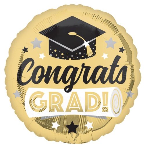 18" Μπαλόνι Αποφοίτησης Χρυσό "Congratulations Grad"