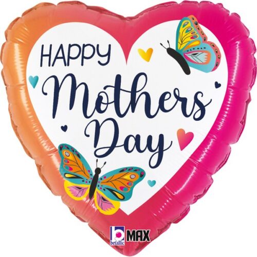 18" Μπαλόνι Καρδιά Mother's Day πεταλούδες