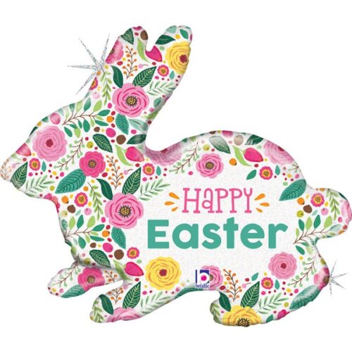 32" Μπαλόνι Λαγουδάκι φλοράλ ''Happy Easter"