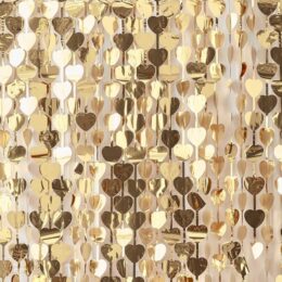 Διακοσμητική Κουρτίνα Backdrop με χρυσές καρδιές
