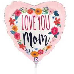 7" Μπαλόνι Mini Shape Love You Mom λουλούδια