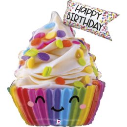 31'' Μπαλόνι Γενεθλίων Χαμογελαστό Cupcake
