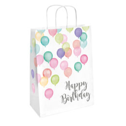 Τσάντα Δώρου Happy Birthday παστέλ (2 τεμ)