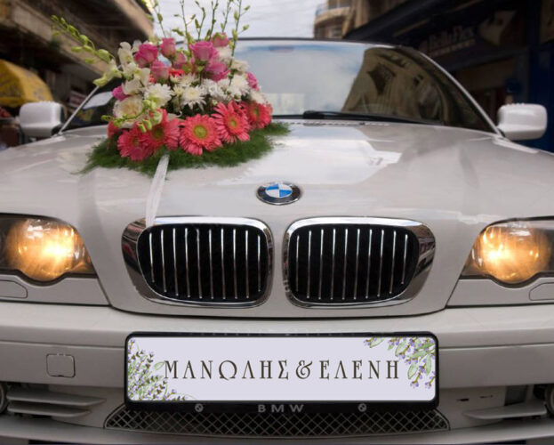 Πινακίδα αυτοκινήτου γάμου Λεβάντα