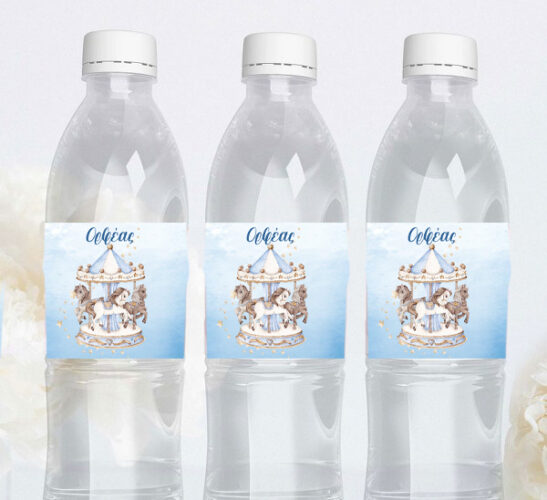 Ετικέτες για μπουκάλια νερού - Καρουζέλ αγόρι (8 τεμ)