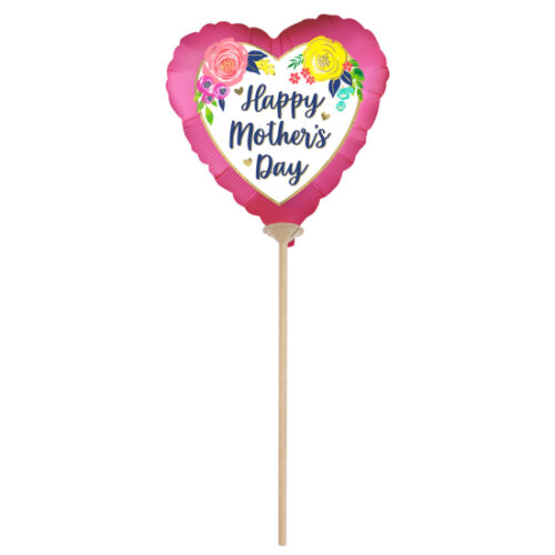 Mini Shape Μπαλόνι “Happy Mothers Day” ροζ σατέν