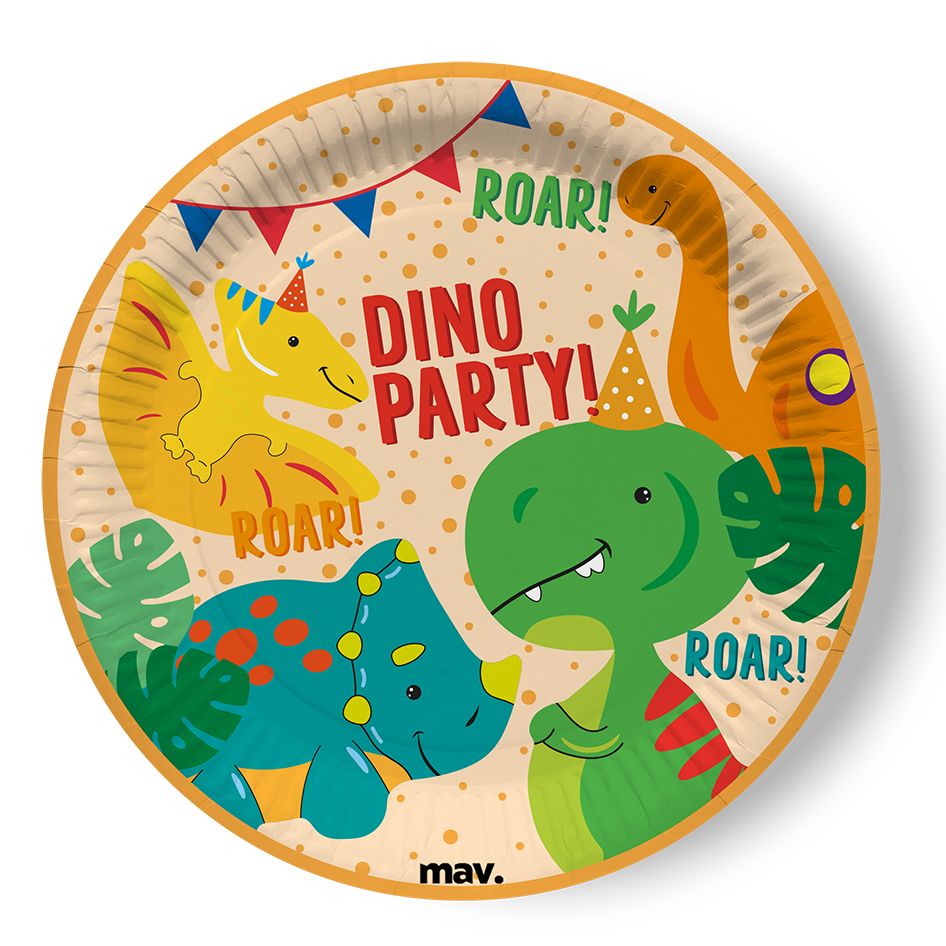 Πιάτα φαγητού Dino Party (8 τεμ)