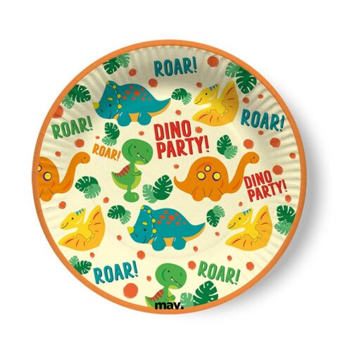 Πιάτα γλυκού Dino Party (8 τεμ)