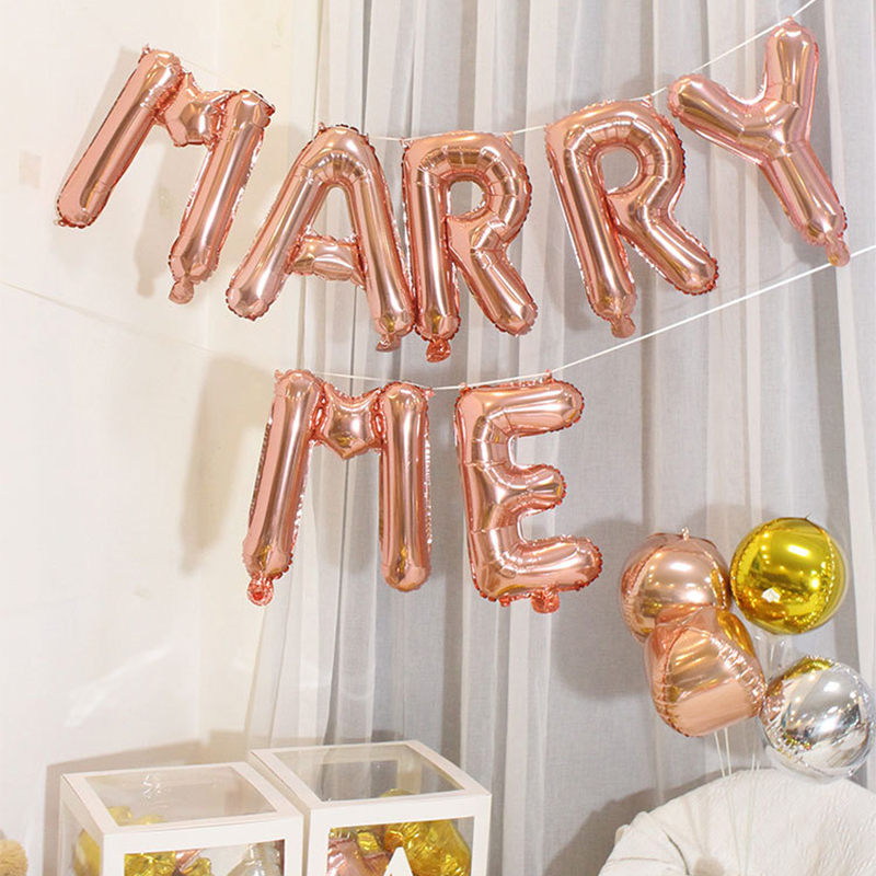 Μπαλόνι Marry Me Ροζ Χρυσό (7 τεμ)