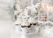 Χαρτάκια για cupcake με Λουλούδια & Περιστέρια (6 τεμ)