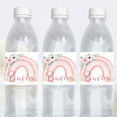 Ετικέτες για μπουκάλια νερού Ουράνιο Τόξο κορίτσι (8 τεμ)