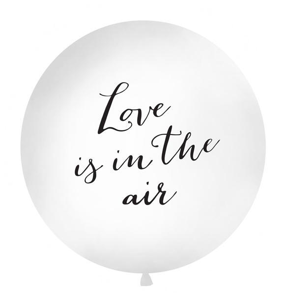 Μπαλόνι Άσπρο-μαύρο "Love is in the Air" 1 μέτρο