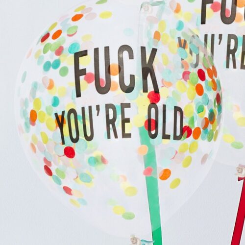Σετ μπαλόνια με κομφετί F*ck You're Old (5 τεμ)
