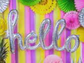 Μπαλόνι ασημί φράση "Hello" Holographic