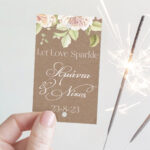 Καρτάκι γάμου με sparkler stick - Fairytale (10 τεμ)