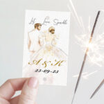 Καρτάκι γάμου με sparkler stick - Ζευγάρι (10 τεμ)
